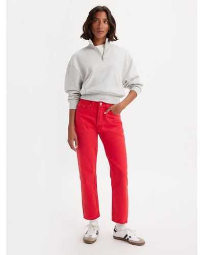 Levi's 501 Crop Jeans - Red