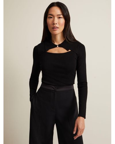 Phase Eight Becki Cut Out Collar Jumper - Black
