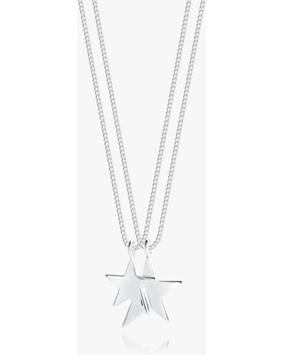 Joma Jewellery Karli Double Strand Star Pendant Necklace - White