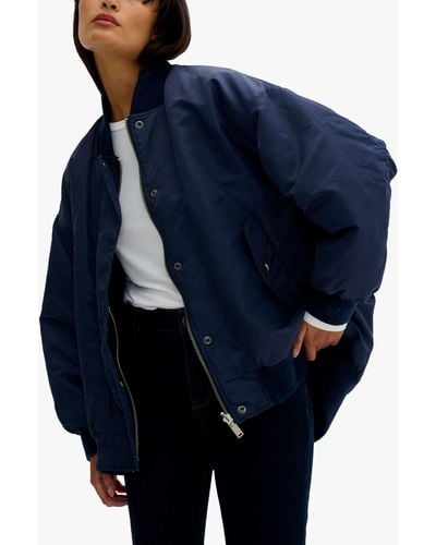 My Essential Wardrobe Helga Reversible Padded Bomber Jacket - Blue