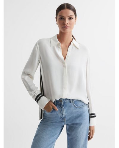 Reiss Priyah Stripe Detail Shirt - White
