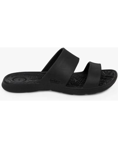 Totes Solbounce Double Strap Slider Sandals - Black