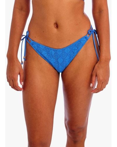 Freya Nomad Nights Crochet Bikini Bottoms - Blue