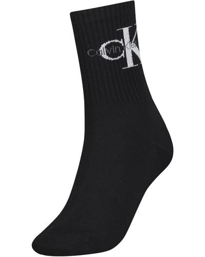 Calvin Klein Ribbed Logo Socks - Black