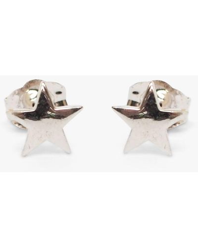 L & T Heirlooms Second Hand 18ct White Gold Star Stud Earrings - Metallic