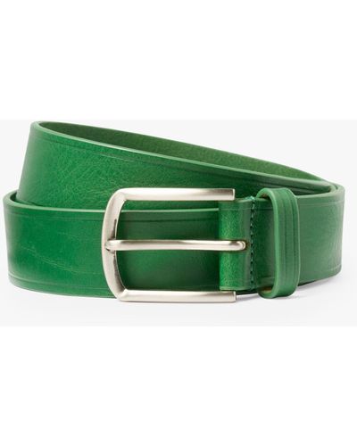 Simon Carter Plain Leather Belt - Green