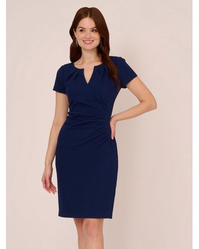 Adrianna Papell Knit Crepe Pencil Dress - Blue