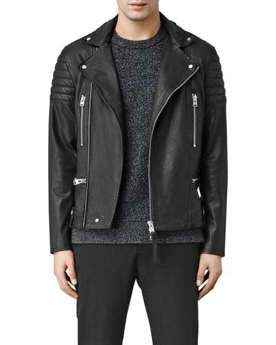 AllSaints Mishima Leather Biker Jacket - Black