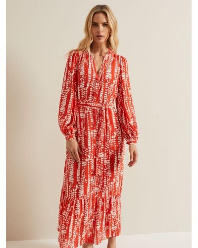 Phase Eight Louisa Abstract Print Maxi Dress - Red