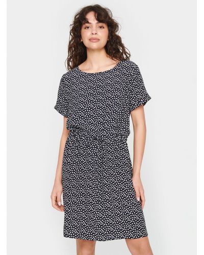 Saint Tropez Zanni Short Sleeve Round Neck Dress - Grey