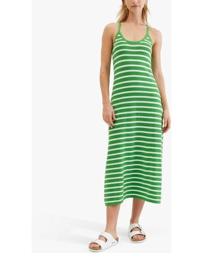 Chinti & Parker Breton Stripe Midi Dress - Green
