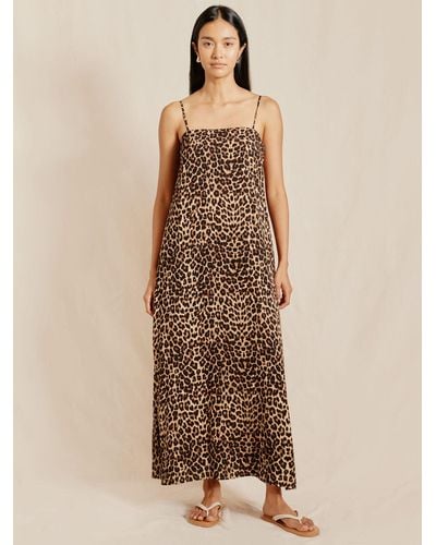Albaray Animal Print Sleeveless Maxi Dress - Natural