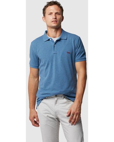 Rodd & Gunn Gunn Cotton Slim Fit Short Sleeve Polo Shirt - Blue