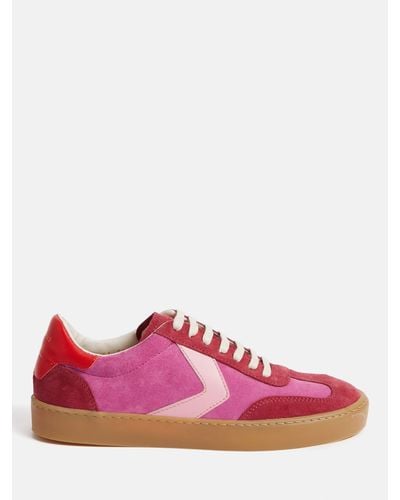 Jigsaw Portland Suede Low Top Trainers - Pink