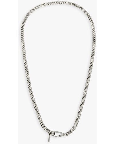 AllSaints Carabinar Chain Necklace - White