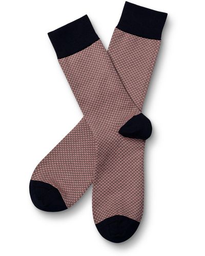 Charles Tyrwhitt Micro Check Socks - Purple