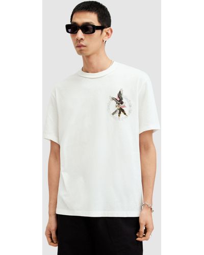 AllSaints Fret Short Sleeve Crew T-shirt - White