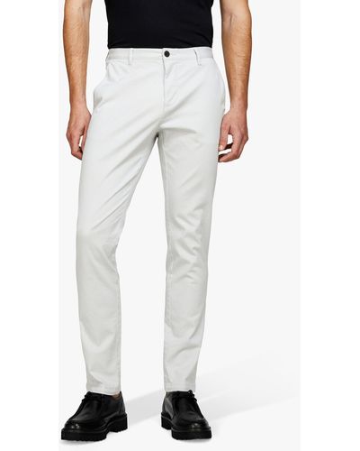 Sisley Stretch Cotton Drill Chino Trousers - White