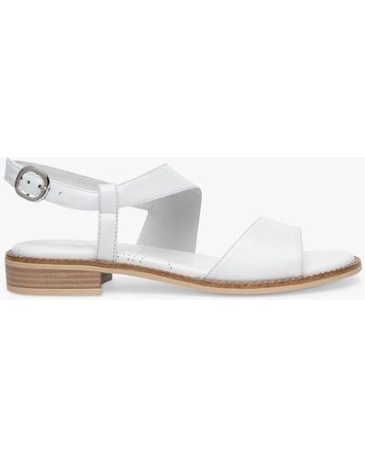Nero Giardini Low Block Heel Leather Sandals - White