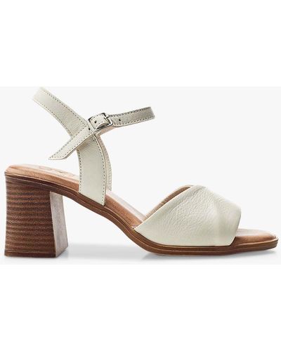 Moda In Pelle Lanie Leather Block Heel Sandals - White
