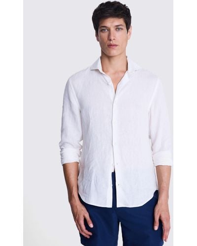 Moss Tailored Fit Linen Shirt - White