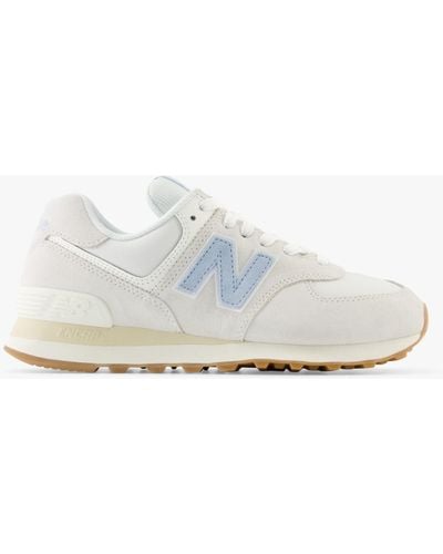 New Balance 574 Suede Mesh Trainers - White