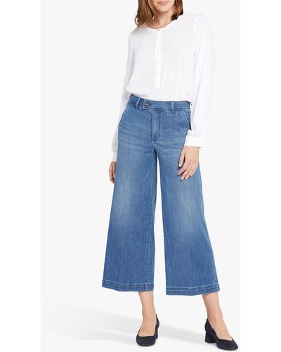 NYDJ Mona High Rise Wide Leg Ankle Jeans - Blue