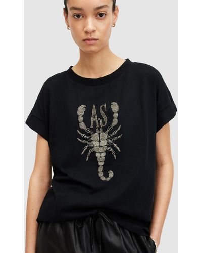 AllSaints Scorpion Imogen Boy Organic Cotton T-shirt - Black