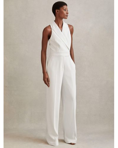 Reiss Lainey Tuxedo Jumpsuit - Natural