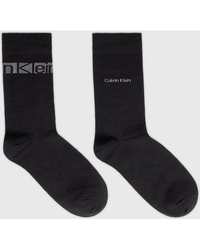Calvin Klein Logo Crew Socks - Black