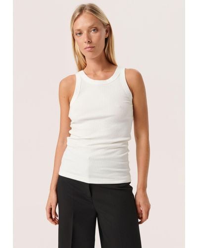 Soaked In Luxury Simone Rib Jersey Slim Fit Tank Top - White