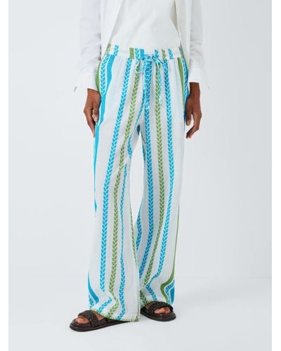Summery Copenhagen Cady Stripe Trousers - Blue