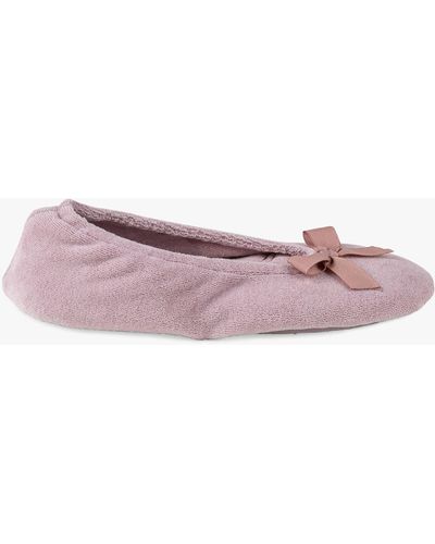 Totes Terry Ballerina Slippers - Pink