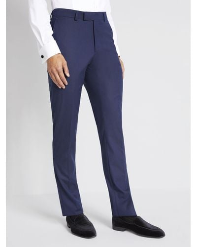 Moss Slim Fit Dresswear Suit Trousers - Blue