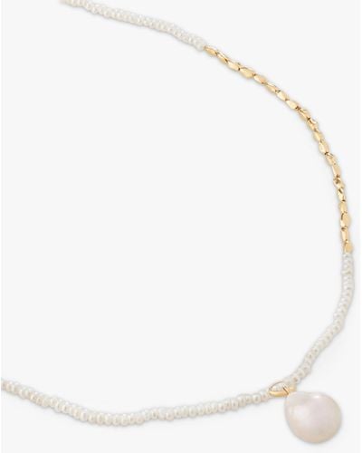 Monica Vinader Mini Pearl Necklace - Natural