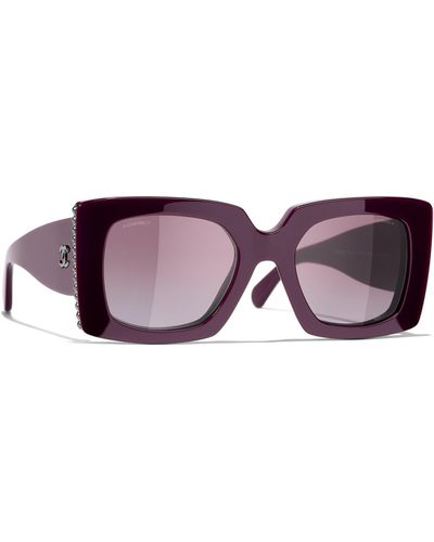 Chanel Rectangular Sunglasses Ch5474q Bordeaux/violet Gradient in