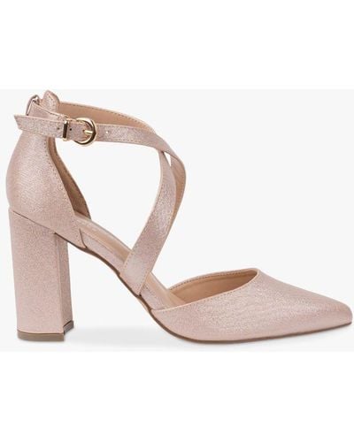 Paradox London Rylee High Heel Cross Strap Court Shoes - Pink