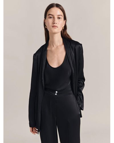 Ghost Thea Relaxed Satin Jacket - Black