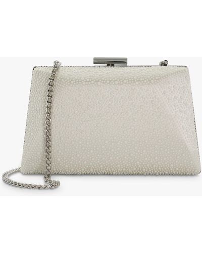 Dune Because Pearl Effect Clutch Bag - White