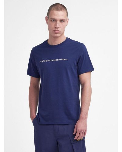 Barbour International Motored Cotton T-shirt - Blue