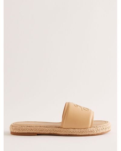 Ted Baker Portiya Leather Espadrille Slider Sandals - Natural