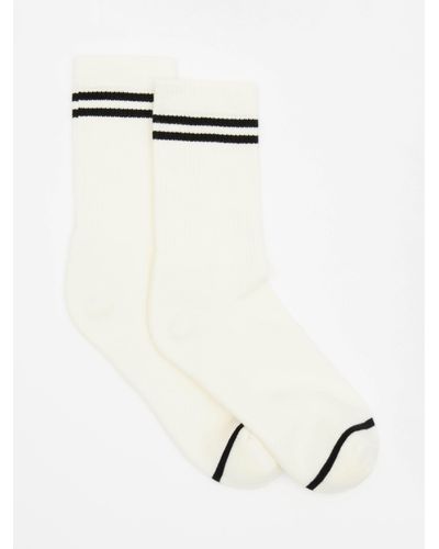 Hush Nell Stripe Sport Socks - White