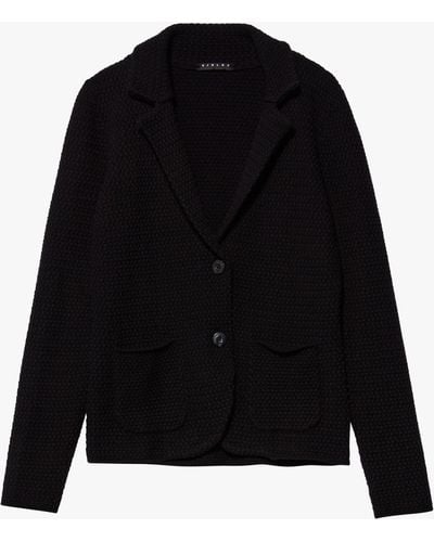 Sisley Knitted Cotton Blazer - Black
