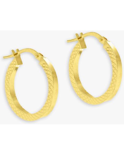 Ib&b 9ct Gold Cobra Hoop Earrings - Metallic