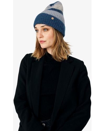 Unmade Copenhagen Gunhild Stripe Wool Blend Beanie Hat - Black