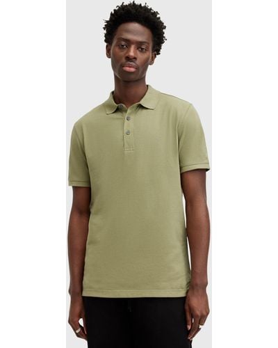 AllSaints Reform Short Sleeve Polo Shirt - Green