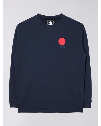 Edwin Japanese Sun Logo Cotton Sweatshirt - Blue