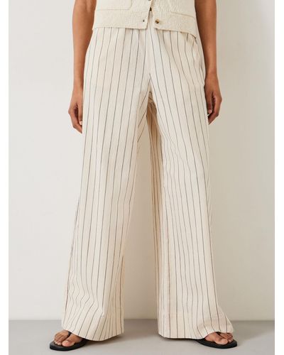 Hush Elissia Striped Wide Leg Trousers - Natural