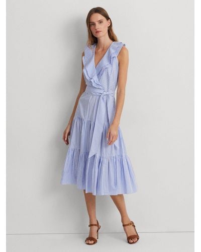 Ralph Lauren Lauren Tabraelin Stripe Dress - Blue