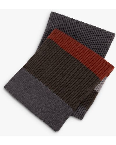 Totes Rib Knit Colour Block Scarf - Brown
